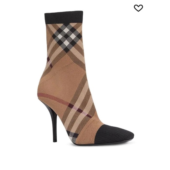 AUTHENTIC BURBERRY Vintage Check Sock Bootie Sz40 - Picture 2 of 4